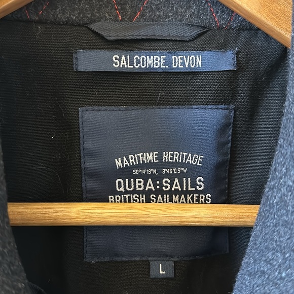 Quba & Co. British maritime heritage wool blend double breasted tailored peacoat - Picture 7 of 14